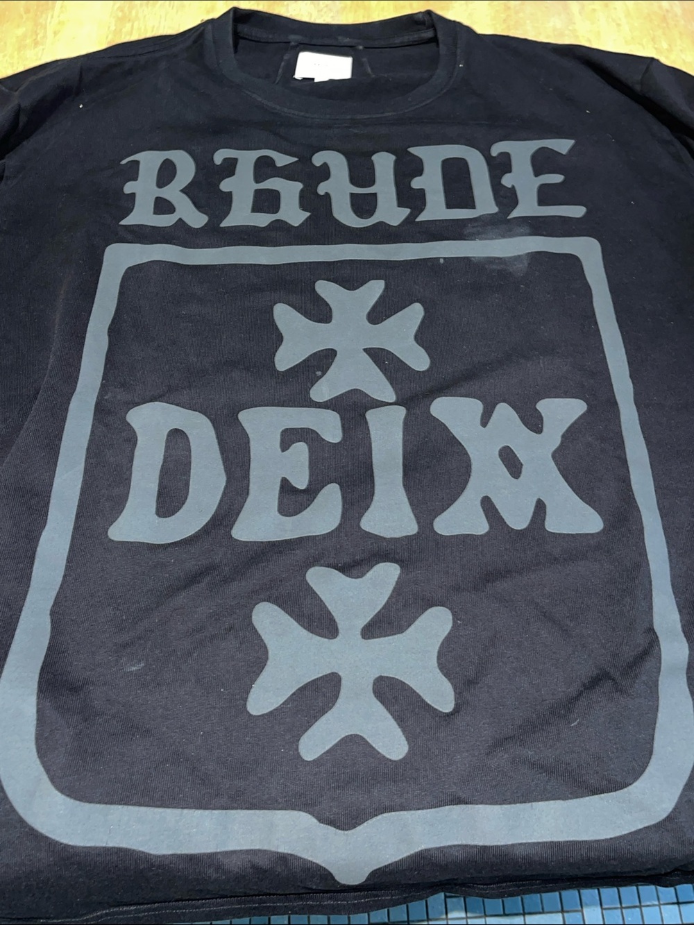 Rhude very thick Black Graphic Crewneck T-Shirt